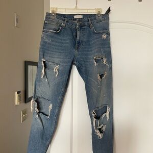 Zara Blue Skinny Distressed Jeans